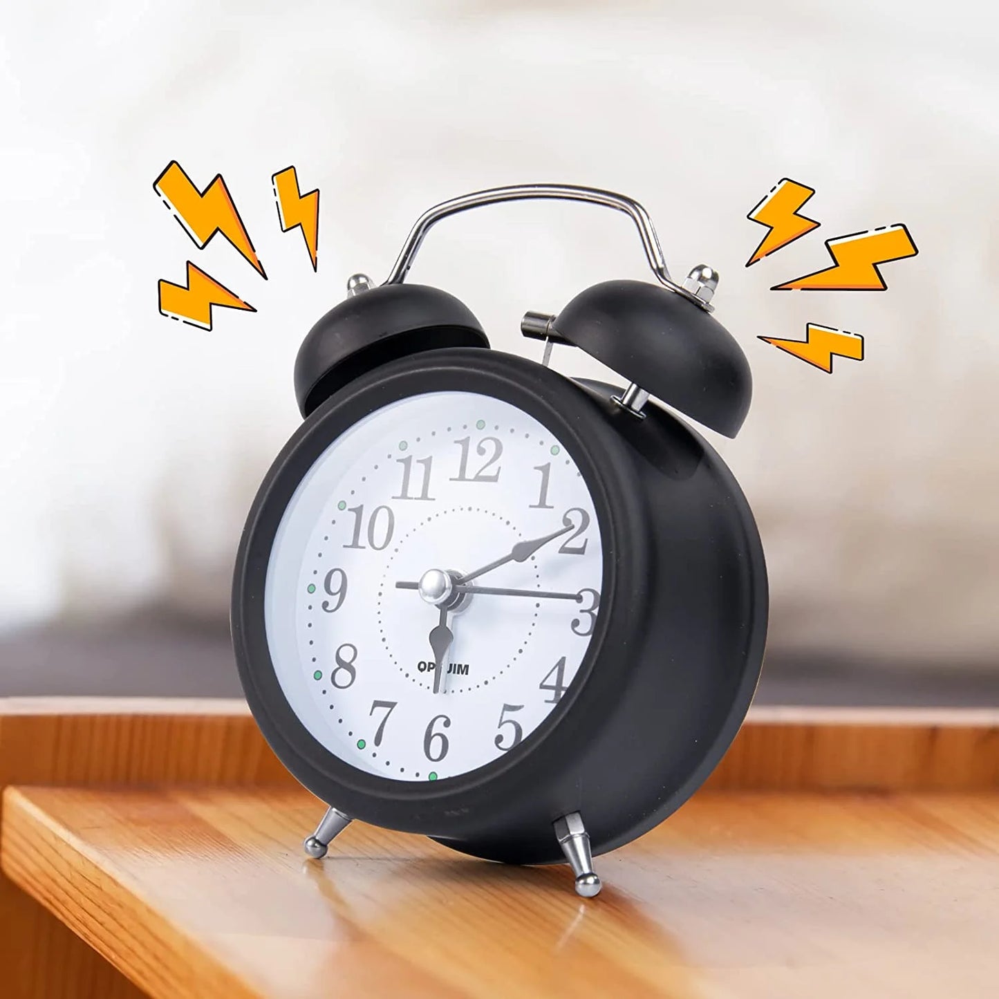 Analog Clock Loud Alarm Clock for Heavy Sleepers with Stereoscopic Dial Backlight Battery Operated for Living Room Bedroom Bedside Desk Gift Clock By
