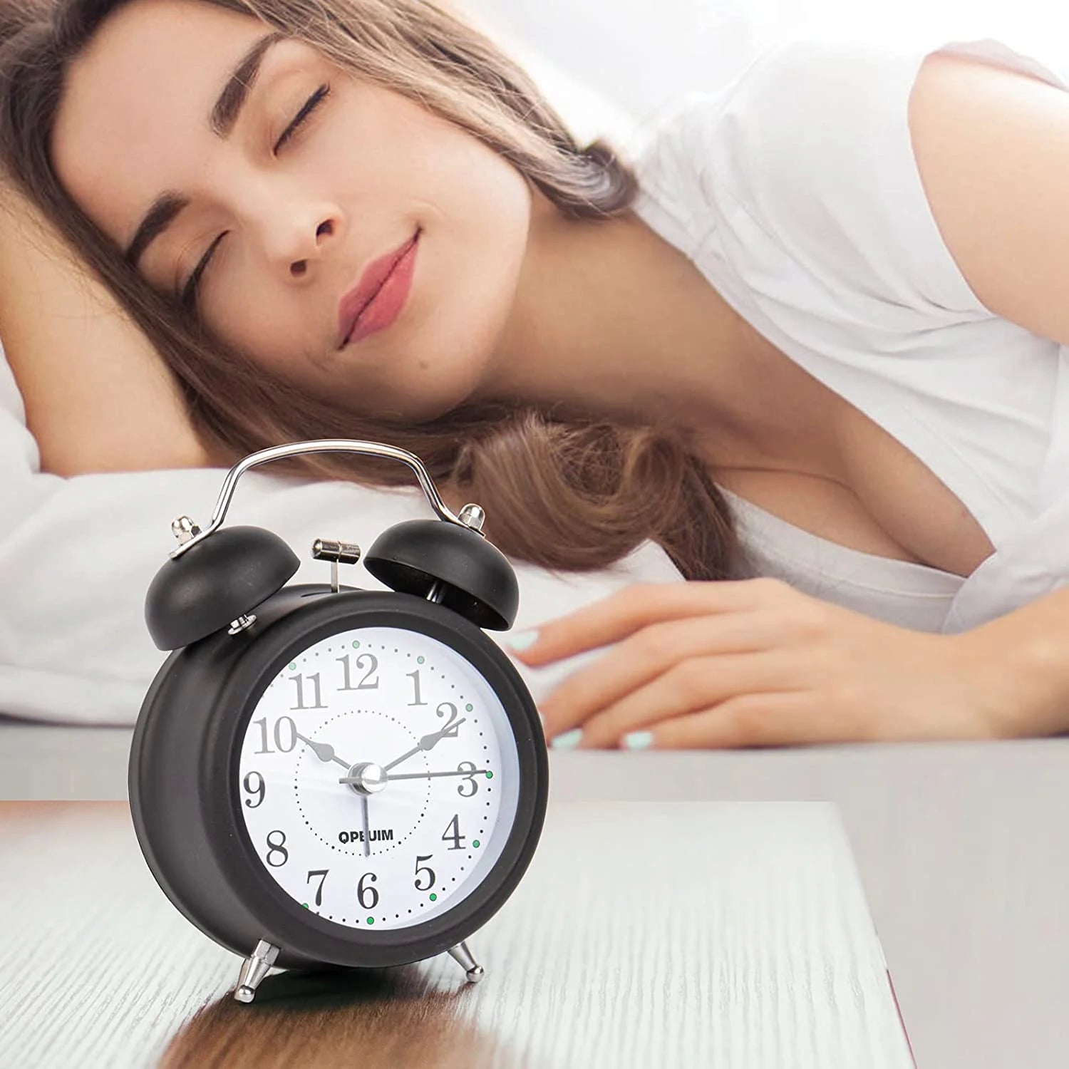 Analog Clock Loud Alarm Clock for Heavy Sleepers with Stereoscopic Dial Backlight Battery Operated for Living Room Bedroom Bedside Desk Gift Clock By